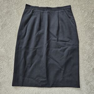 Vintage Giorgio Armani Black Pleated Midi Skirt, women's business work attire